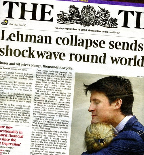 The Times on the day Lehman Brothers went under