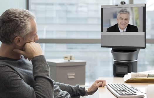 The AVA500 robot in a meeting