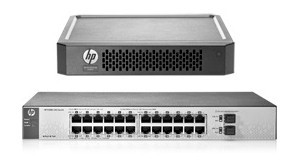 HP has a baby PS1018 switch that matches the MicroServer