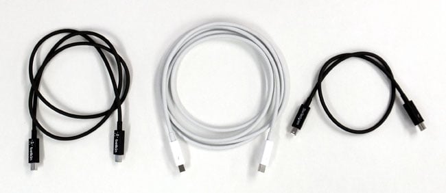 Thunderbolt cables from Belkin, Apple and StarTech