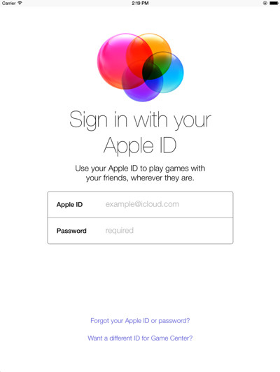 Game Center in iOS 7