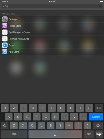 iOS 7 on iPad: Spotlight search