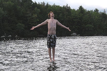 Man walks on water like Jesus