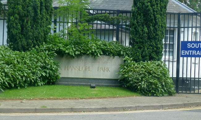 Hanslope Park main entrance