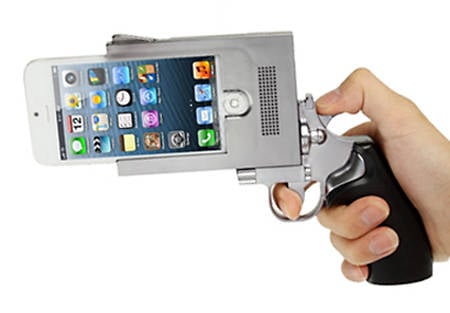 Sunsky 'Handgun Style Plating Skinning Plastic Shell for iPhone 5 (Silver Grey)'