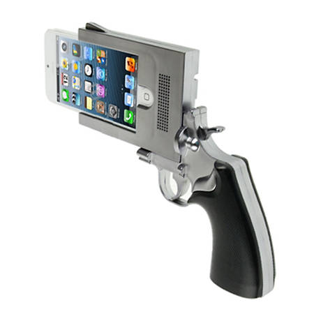 Sunsky 'Handgun Style Plating Skinning Plastic Shell for iPhone 5 (Silver Grey)'