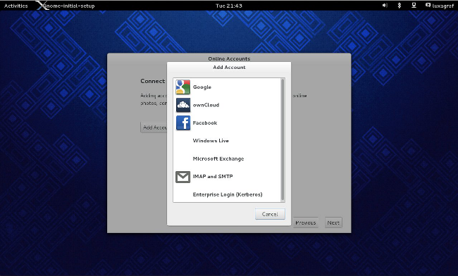 Fedora 19 Gnome social