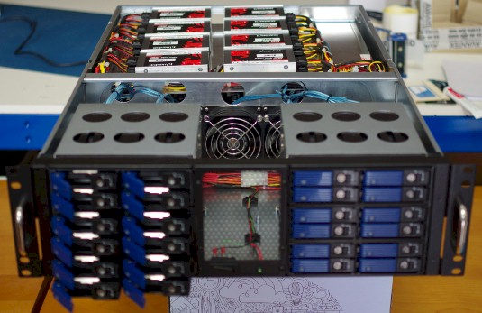 The Avantek ARM server with its skins peeled off