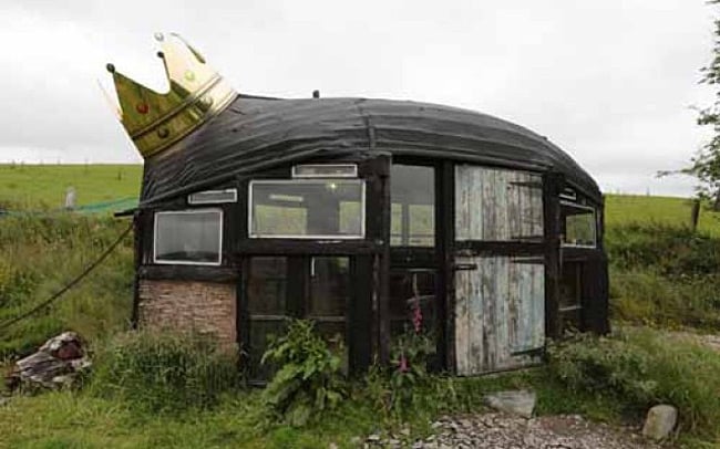 Alex Holland's boat-roofed shed