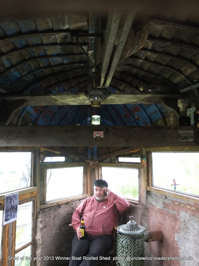 Alex Holland in his winning shed