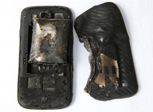 The remains of Fanny Schlatter's Samsung Galaxy S3