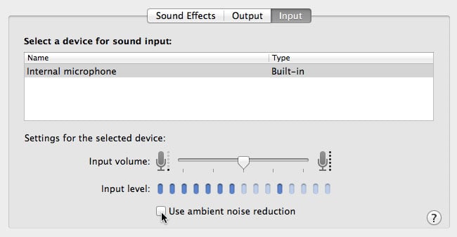 Apple sound control panel