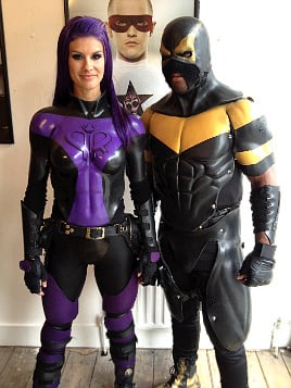 Superheroes Phoenix Jones and Purple Reign