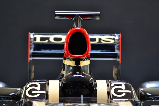 Lotus F1 car head view
