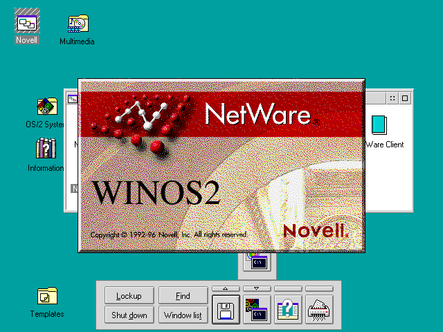 A splash screen added to Win-OS/2 by the Novell NetWare client.