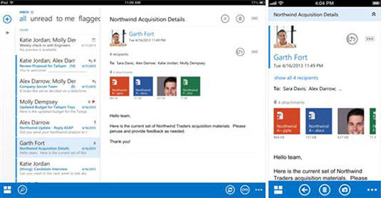 Screenshot of Outlook Web App for iOS