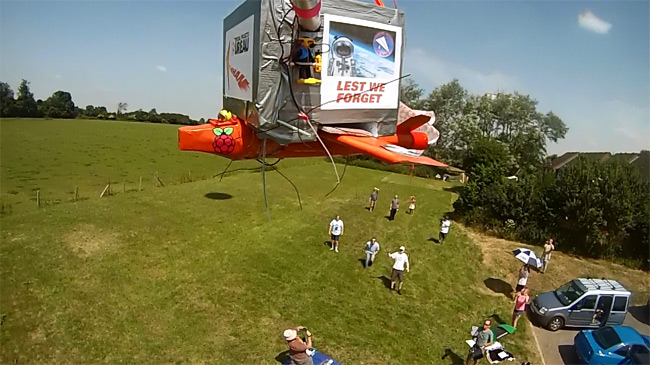 The CHAV aircraft just after launch, from the main payload camera