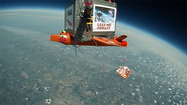 The CHAV aircraft seen from the main payload camera at 60,000ft