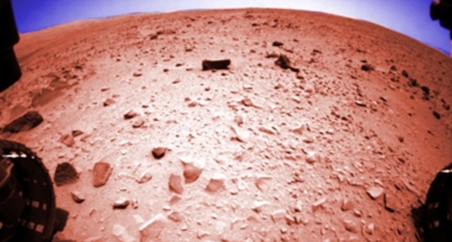NASA's Curiosity Mars rover captured this image with its left front Hazard-Avoidance Camera (Hazcam) just after completing a drive that took the mission's total driving distance past the 1 kilometer (0.62 mile) mark. The image was taken on July 16, 2013, during the afternoon of 335th Martian day,