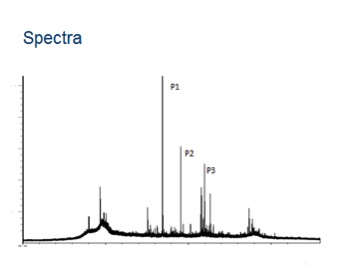 graph showing mass spectrometers' output