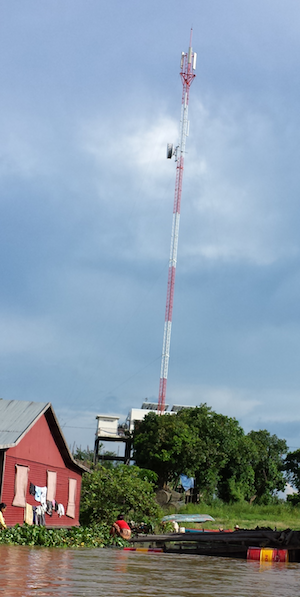 A mobile phone mast in the Cambodian village Prek Toal