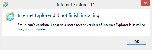 Ie 11 will not install windows 7 without