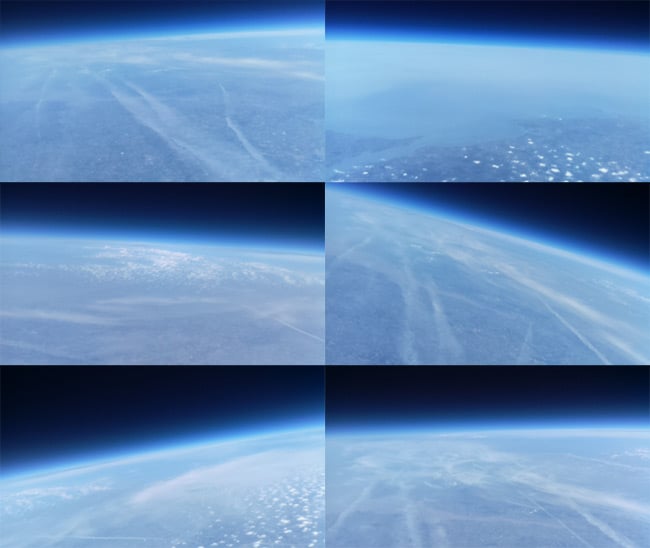 Montage of images from the Picam at around 100,000ft
