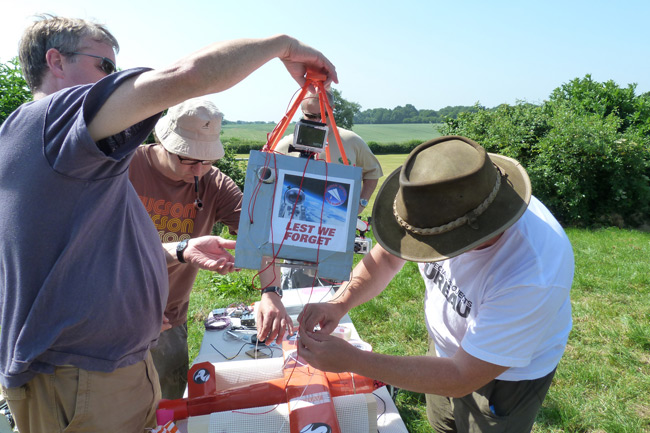 Lester Haines attaches the CHAV to the main payload box