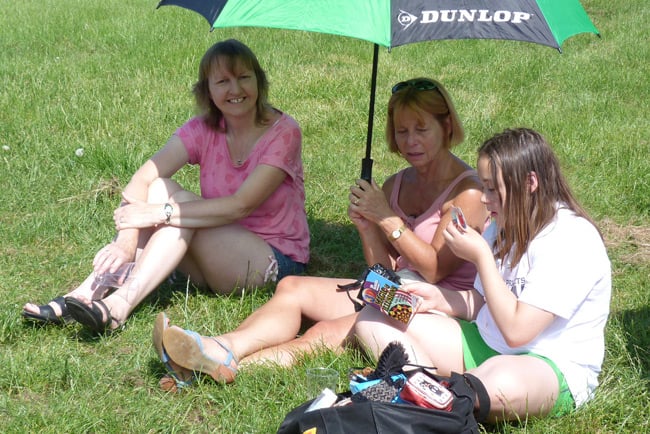 Julie and Anita and Katarina relaxing at the launch site