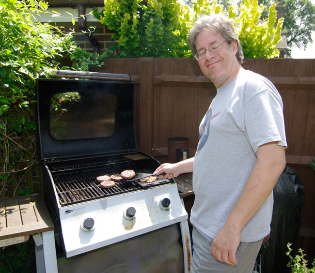 Dave man the barbecue