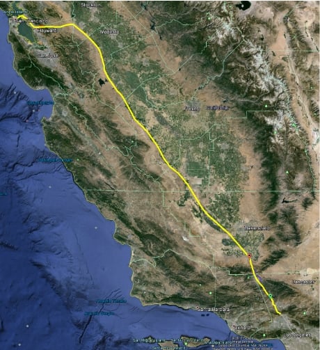 Hyperloop route map