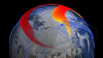 Chelyabinsk plume's path around Earth