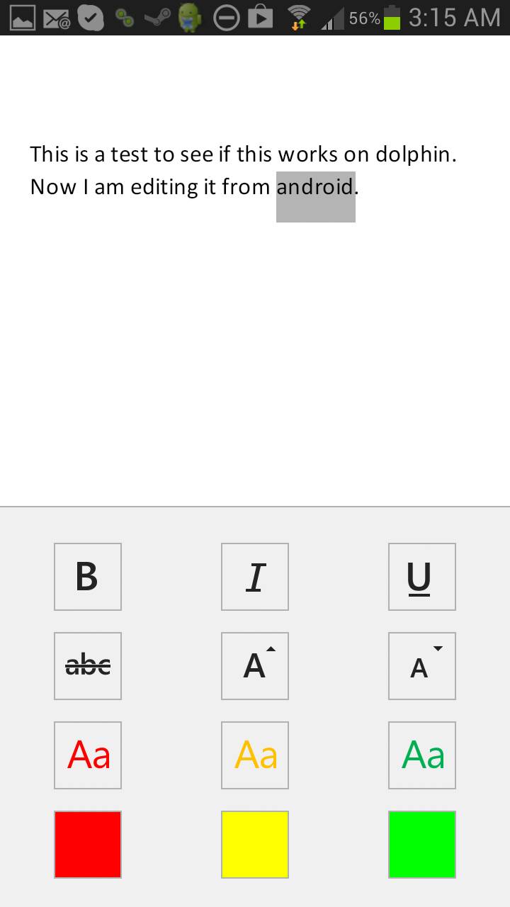 Office 365 for Android Text Modification Options