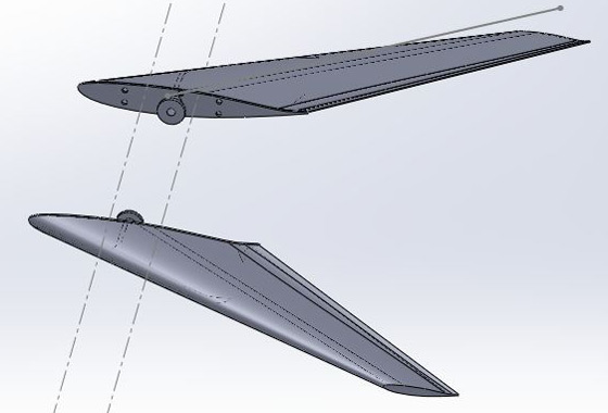 CAD view of the Vulture 2's canards