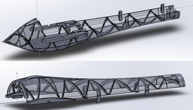 The upper and lower nose sections of our Vulture 2 spaceplane