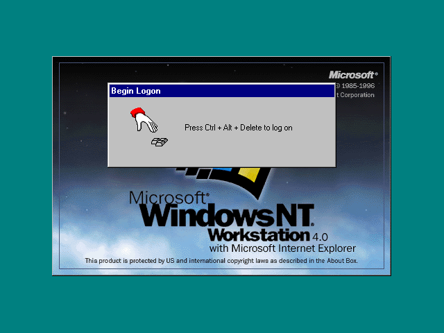 Windows NT 4 login screen