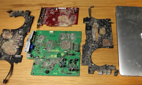 Guardian's smashed computer