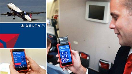 Delta Air Lines' Nokia Lumia 820 running Windows Phone 8