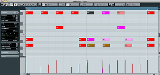 Steinberg Cubase Key edit quantize