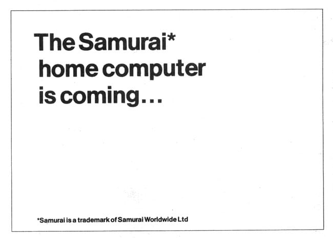 Samurai computer ad