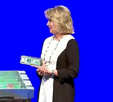 Data Center GM Diane Bryant and an Avoton microserver