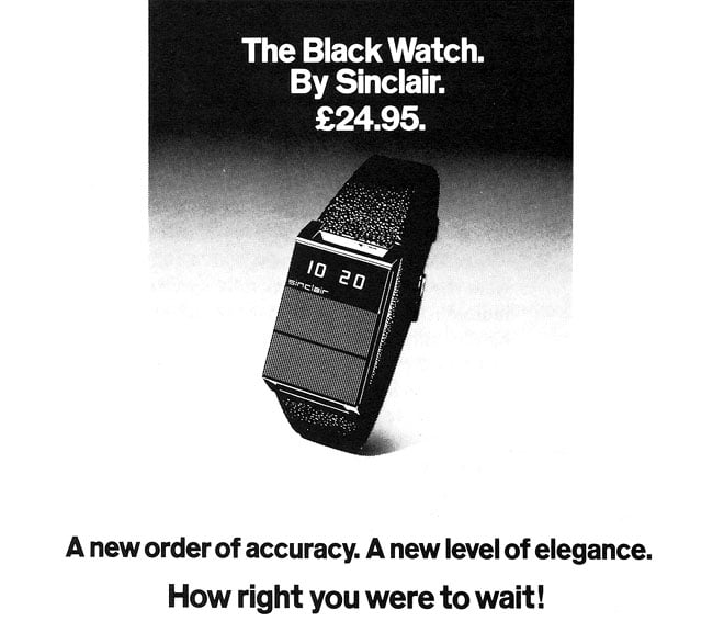 Sinclair digital watch ad