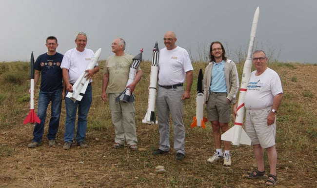 The French rocket contingency pose for a group shot