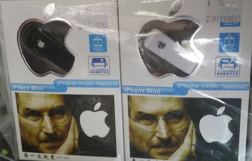 A fake Apple bluetooth headset