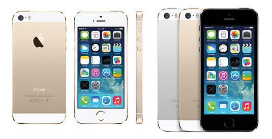 Photo of the iPhone 5S in various colors