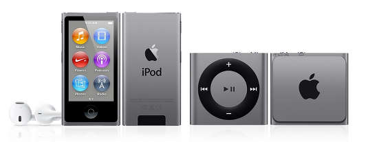 Apple iPods in new Space Gray color scheme