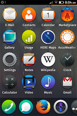 Screenshot of Firefox OS app launch screen