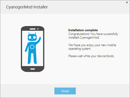 Screenshot of Cyanogen firmware installer