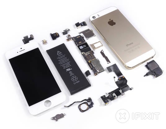 Apple iPhone 5s: fully disassembled