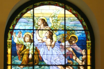 Stained glass angels